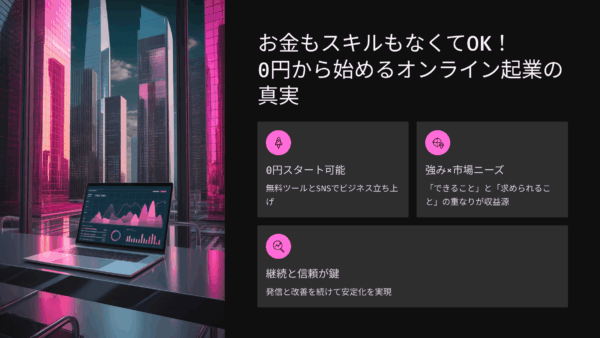 お金もスキルもなくてOK！0円から始めるオンライン起業の真実