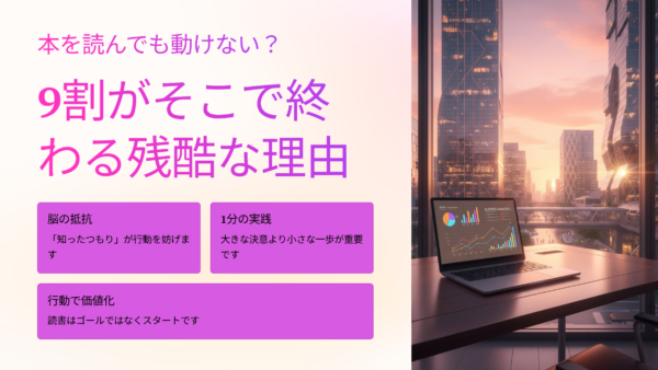 本を読んでも動けない？ 9割がそこで終わる“残酷な理由”。